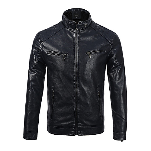 Men's Solid Colored Basic Spring & Fall Faux Leather Jacket Regular Daily Long Sleeve PU Coat Tops Black
Men's Solid Colored Basic Spring & Fall Faux Leather Jacket Regular Daily Long Sleeve PU Coat Tops Black