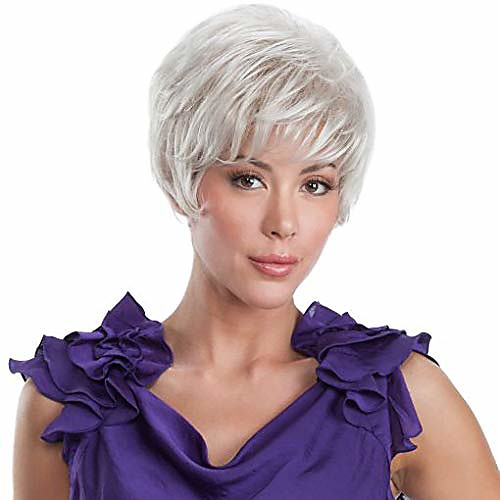 Human Hair Blend Wig Short Natural Straight With Bangs White Women New Arrival Cool Capless Women's White
Human Hair Blend Wig Short Natural Straight With Bangs White Women New Arrival Cool Capless Women's White
