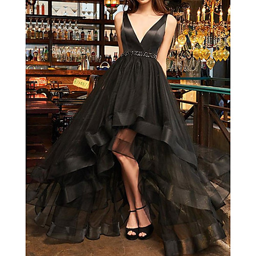 A-Line Minimalist Sexy Engagement Formal Evening Dress V Neck Sleeveless Asymmetrical Tulle with Ruffles 2021
A-Line Minimalist Sexy Engagement Formal Evening Dress V Neck Sleeveless Asymmetrical Tulle with Ruffles 2021
