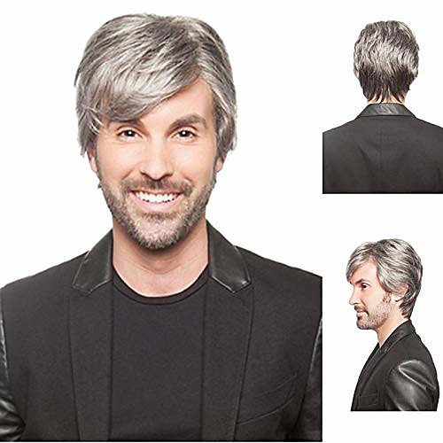 short silver grey hair wigs for men natural synthetic straight hair replacement cosplay wigs
short silver grey hair wigs for men natural synthetic straight hair replacement cosplay wigs