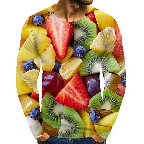 Men's T shirt 3D Print Graphic Fruit Print Long Sleeve Daily Tops Basic Rainbow
Men's T shirt 3D Print Graphic Fruit Print Long Sleeve Daily Tops Basic Rainbow