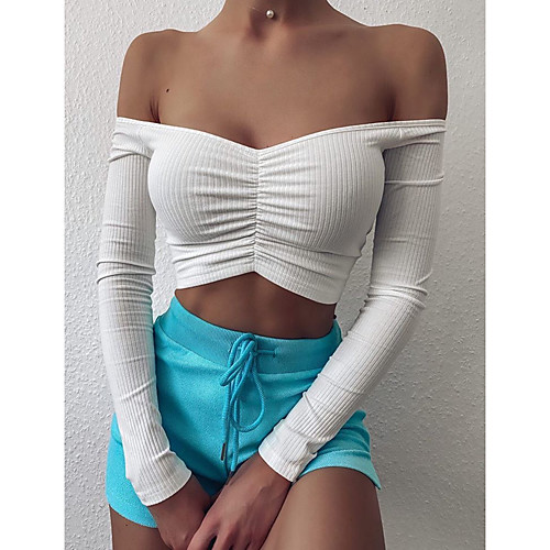 Women's Blouse Shirt Solid Colored Long Sleeve Backless Patchwork V Neck Tops Slim Basic Basic Top White Black Blushing Pink / Crop
Women's Blouse Shirt Solid Colored Long Sleeve Backless Patchwork V Neck Tops Slim Basic Basic Top White Black Blushing Pink / Crop