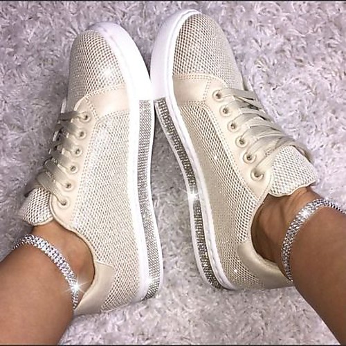 Women's Sneakers Flat Heel Round Toe Minimalism Daily PU Rhinestone Solid Colored White Pink Gold
Women's Sneakers Flat Heel Round Toe Minimalism Daily PU Rhinestone Solid Colored White Pink Gold
