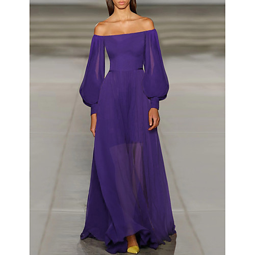 Sheath / Column Empire Minimalist Wedding Guest Formal Evening Dress Off Shoulder Long Sleeve Floor Length Chiffon with Pleats 2021
Sheath / Column Empire Minimalist Wedding Guest Formal Evening Dress Off Shoulder Long Sleeve Floor Length Chiffon with Pleats 2021