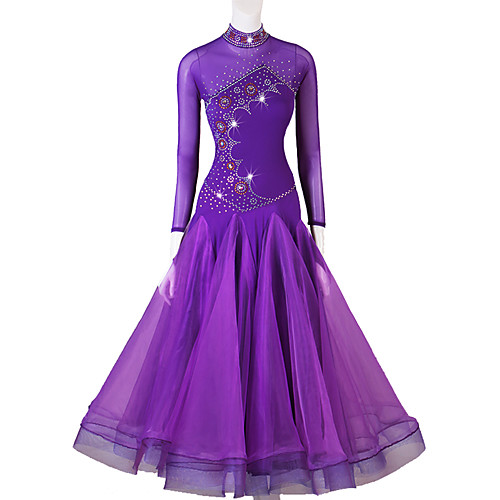 Ballroom Dance Dress Crystals / Rhinestones Women's Performance Long Sleeve Spandex Organza
Ballroom Dance Dress Crystals / Rhinestones Women's Performance Long Sleeve Spandex Organza
