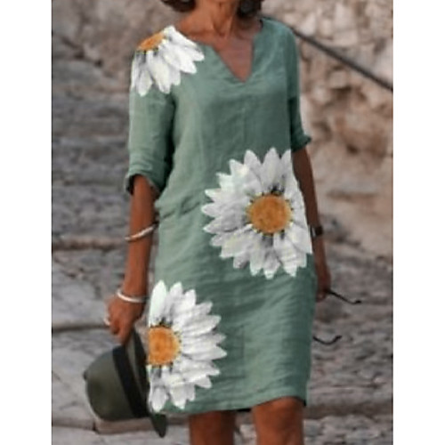 Women's Shift Dress Knee Length Dress Yellow Blushing Pink Light Green Light Blue Half Sleeve Print Print Summer V Neck Hot Casual 2021 M L XL XXL 3XL 4XL 5XL
Women's Shift Dress Knee Length Dress Yellow Blushing Pink Light Green Light Blue Half Sleeve Print Print Summer V Neck Hot Casual 2021 M L XL XXL 3XL 4XL 5XL