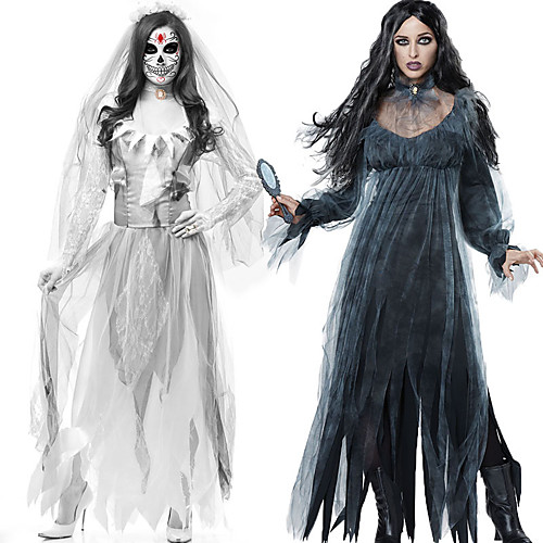 Ghostly Bride Cosplay Costume Outfits Adults' Women's Cosplay Vacation Dress Halloween Halloween Festival / Holiday Polyester White / Black Women's Easy Carnival Costumes / Headpiece / Neckwear
Ghostly Bride Cosplay Costume Outfits Adults' Women's Cosplay Vacation Dress Halloween Halloween Festival / Holiday Polyester White / Black Women's Easy Carnival Costumes / Headpiece / Neckwear