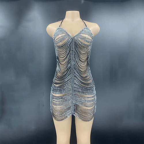 Dance Costumes Exotic Dancewear Dress Crystals / Rhinestones Women's Performance Sleeveless Spandex
Dance Costumes Exotic Dancewear Dress Crystals / Rhinestones Women's Performance Sleeveless Spandex