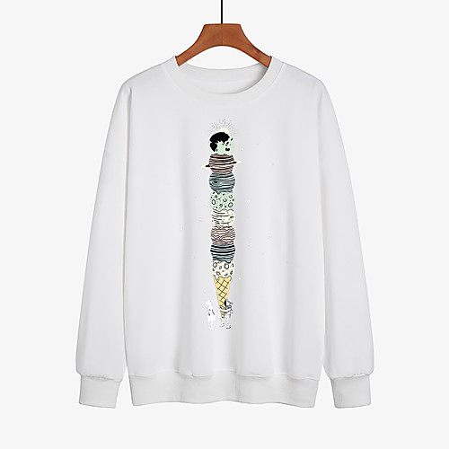 Women's Pullover Sweatshirt Ice Cream Astronaut Daily Other Prints Casual Hoodies Sweatshirts Loose White Black Red
Women's Pullover Sweatshirt Ice Cream Astronaut Daily Other Prints Casual Hoodies Sweatshirts Loose White Black Red