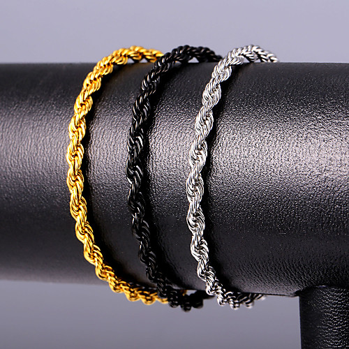 Men's Wrap Bracelet Rope Handcuffs Fashion Stainless Steel Bracelet Jewelry Black Gold Silver For Gift Daily
Men's Wrap Bracelet Rope Handcuffs Fashion Stainless Steel Bracelet Jewelry Black Gold Silver For Gift Daily