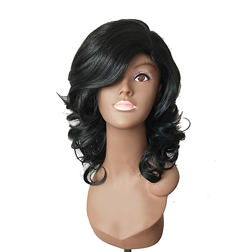 Synthetic Wig Curly With Bangs Wig Short Black Synthetic Hair 18 inch Women's Classic Easy to Carry Comfortable Black
Synthetic Wig Curly With Bangs Wig Short Black Synthetic Hair 18 inch Women's Classic Easy to Carry Comfortable Black