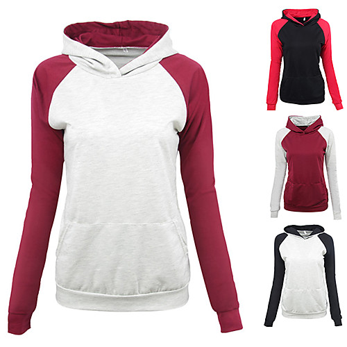 Women's Hoodie Pullover Black Patchwork Cotton Color Block Sport Athleisure Hoodie Top Long Sleeve Warm Soft Comfortable Everyday Use Exercising General Use / Winter
Women's Hoodie Pullover Black Patchwork Cotton Color Block Sport Athleisure Hoodie Top Long Sleeve Warm Soft Comfortable Everyday Use Exercising General Use / Winter