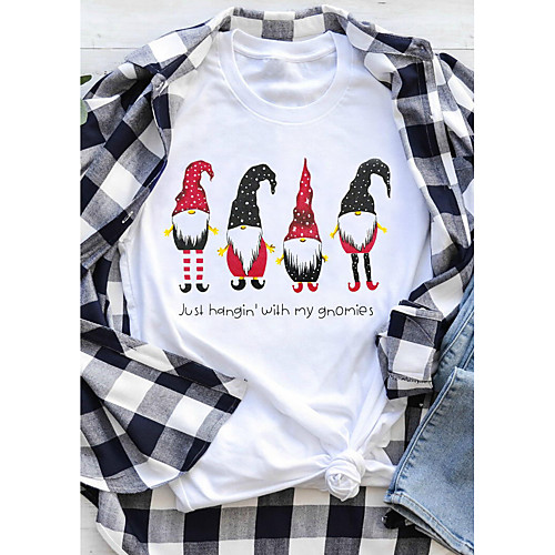 Women's Christmas T-shirt Graphic Prints Letter Print Round Neck Tops 100% Cotton Basic Christmas Basic Top White
Women's Christmas T-shirt Graphic Prints Letter Print Round Neck Tops 100% Cotton Basic Christmas Basic Top White