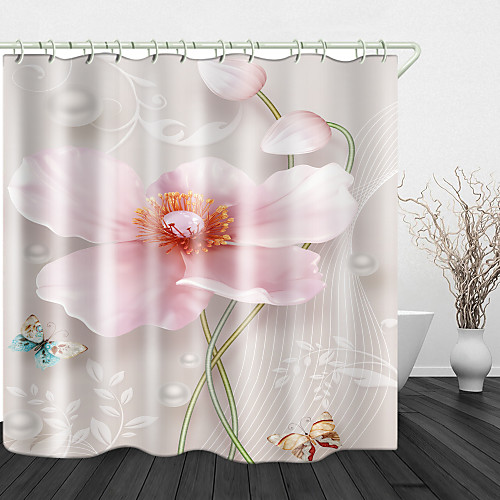 Butterfly Pink Flowers Digital Printing Shower Curtain Shower Curtains Hooks Modern Polyester New Design
Butterfly Pink Flowers Digital Printing Shower Curtain Shower Curtains Hooks Modern Polyester New Design