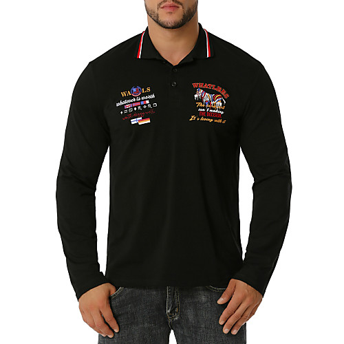 Men's Polo Other Prints Graphic Plus Size Long Sleeve Daily Tops Cotton White Black Navy Blue
Men's Polo Other Prints Graphic Plus Size Long Sleeve Daily Tops Cotton White Black Navy Blue