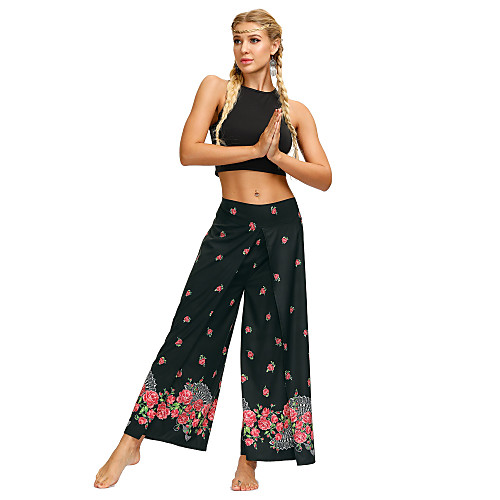 Women's Yoga Pants Wide Leg High Split Bottoms Breathable Quick Dry Bohemian Black Yoga Fitness Gym Workout Sports Activewear / Casual / Athleisure
Women's Yoga Pants Wide Leg High Split Bottoms Breathable Quick Dry Bohemian Black Yoga Fitness Gym Workout Sports Activewear / Casual / Athleisure