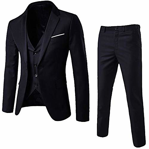3-piece blazer jacket men's slim suit coat tuxedo party business wedding party jacket vest & pants (black, xxxl)
3-piece blazer jacket men's slim suit coat tuxedo party business wedding party jacket vest & pants (black, xxxl)