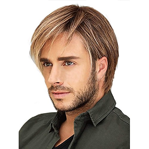 Synthetic Wig kinky Straight Asymmetrical Wig Short Brown Synthetic Hair 6 inch Men's Classic Exquisite Fluffy Brown
Synthetic Wig kinky Straight Asymmetrical Wig Short Brown Synthetic Hair 6 inch Men's Classic Exquisite Fluffy Brown