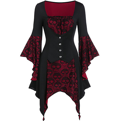 Women's Halloween A Line Dress Short Mini Dress Purple Wine Green Long Sleeve Print Lace Patchwork Print Fall V Neck Hot Vintage 2021 S M L XL XXL
Women's Halloween A Line Dress Short Mini Dress Purple Wine Green Long Sleeve Print Lace Patchwork Print Fall V Neck Hot Vintage 2021 S M L XL XXL