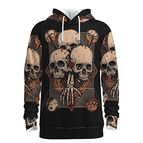 Men's Pullover Hoodie Sweatshirt Graphic Skull Hooded Basic Halloween Hoodies Sweatshirts Long Sleeve Brown
Men's Pullover Hoodie Sweatshirt Graphic Skull Hooded Basic Halloween Hoodies Sweatshirts Long Sleeve Brown