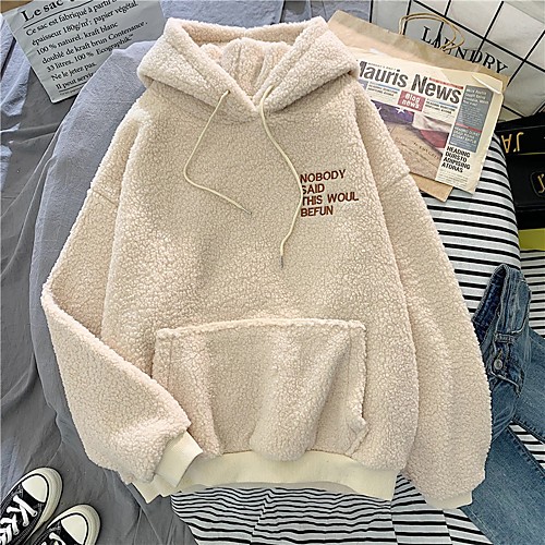 Women's Pullover Hoodie Sweatshirt Teddy Coat Graphic Text Letter Daily Other Prints Basic Hoodies Sweatshirts Loose Blue Fuchsia Beige
Women's Pullover Hoodie Sweatshirt Teddy Coat Graphic Text Letter Daily Other Prints Basic Hoodies Sweatshirts Loose Blue Fuchsia Beige