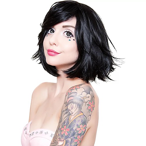 Cosplay Wig Stylish Short Black Straight Asymmetrical Wig Short Natural Black Synthetic Hair Women's Anime Cosplay Exquisite Black
Cosplay Wig Stylish Short Black Straight Asymmetrical Wig Short Natural Black Synthetic Hair Women's Anime Cosplay Exquisite Black