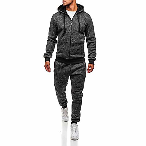 men's 2020 2 pieces solid color hoodie tracksuit, zipper up jogging gym sweatsuit pants sets activewear dark gray
men's 2020 2 pieces solid color hoodie tracksuit, zipper up jogging gym sweatsuit pants sets activewear dark gray