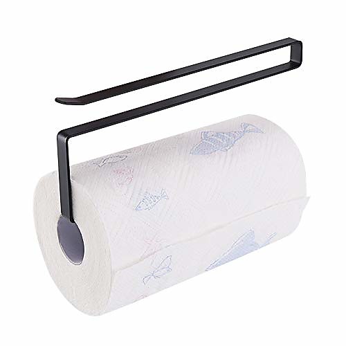 paper towel holder dispenser under cabinet paper roll holders (no drilling) for kitchen bathroom, hanging paper towel rack hanger over the door, humanized design (black)
paper towel holder dispenser under cabinet paper roll holders (no drilling) for kitchen bathroom, hanging paper towel rack hanger over the door, humanized design (black)