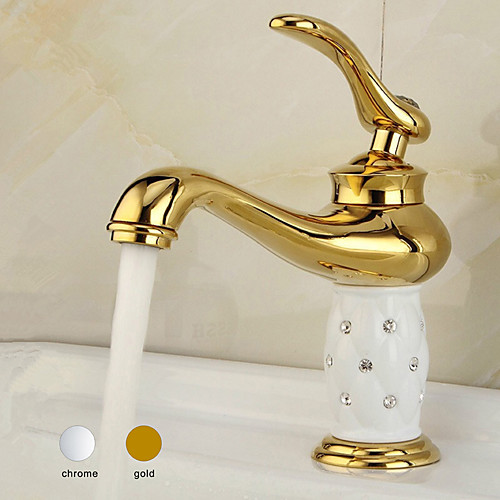 Bathroom Sink Faucet - Standard Spout Single Handle One Hole Centerset Chrome Electroplated Centerset Gold Chrome
Bathroom Sink Faucet - Standard Spout Single Handle One Hole Centerset Chrome Electroplated Centerset Gold Chrome