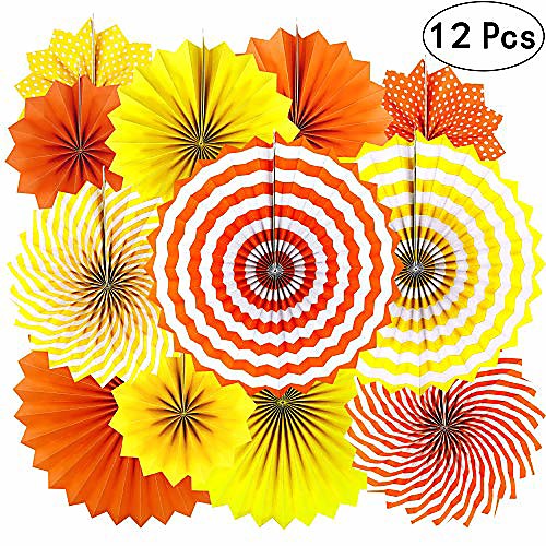 birthday party hanging paper fans decorations - thanksgiving fall carnival party wedding graduation party ceiling hangings photo booth backdrops decorations, 12pc
birthday party hanging paper fans decorations - thanksgiving fall carnival party wedding graduation party ceiling hangings photo booth backdrops decorations, 12pc