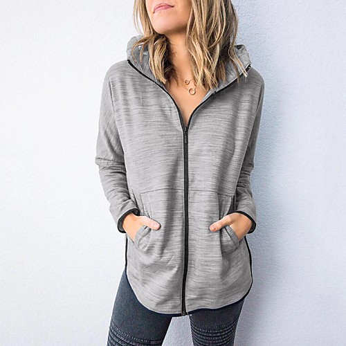 Women's Zip Up Hoodie Coat Front Zipper Front Pocket Hoodie Solid Color Sport Athleisure Top Long Sleeve Warm Soft Oversized Comfortable Everyday Use Daily General Use
Women's Zip Up Hoodie Coat Front Zipper Front Pocket Hoodie Solid Color Sport Athleisure Top Long Sleeve Warm Soft Oversized Comfortable Everyday Use Daily General Use
