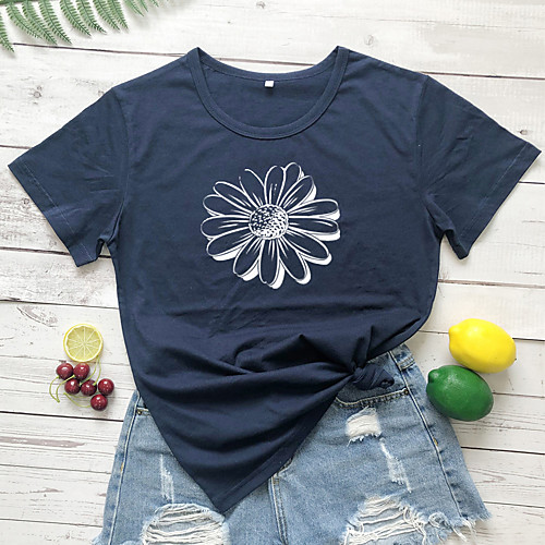 Women's T-shirt Floral Flower Print Round Neck Tops 100% Cotton Basic Basic Top White Yellow Wine
Women's T-shirt Floral Flower Print Round Neck Tops 100% Cotton Basic Basic Top White Yellow Wine