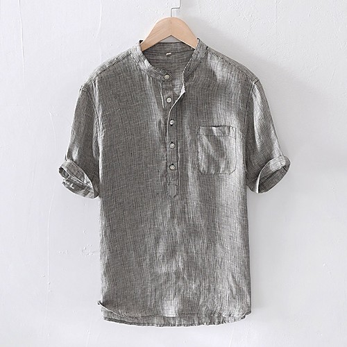 Men's Shirt non-printing Striped Short Sleeve Daily Tops Cotton Basic Black Blue Blushing Pink
Men's Shirt non-printing Striped Short Sleeve Daily Tops Cotton Basic Black Blue Blushing Pink
