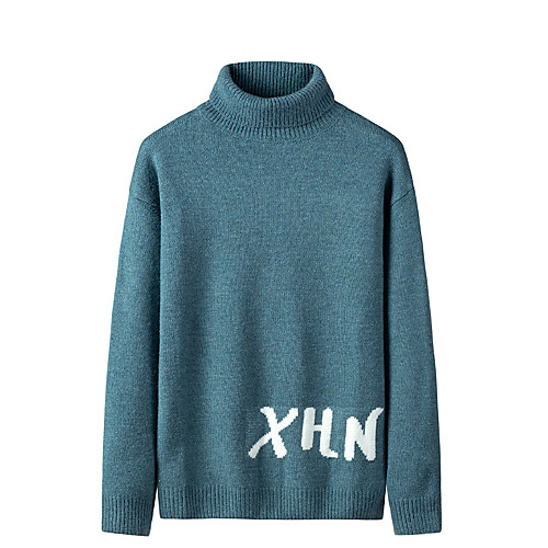 Men's Stylish Basic Oversized Knitted Letter Pullover Acrylic Fibers Long Sleeve Sweater Cardigans Turtleneck Fall Winter Black Blue Khaki
Men's Stylish Basic Oversized Knitted Letter Pullover Acrylic Fibers Long Sleeve Sweater Cardigans Turtleneck Fall Winter Black Blue Khaki