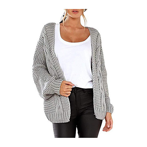 Women's Basic Knitted Solid Color Plain Cardigan Long Sleeve Loose Sweater Cardigans V Neck Fall Winter Black Blushing Pink Wine
Women's Basic Knitted Solid Color Plain Cardigan Long Sleeve Loose Sweater Cardigans V Neck Fall Winter Black Blushing Pink Wine