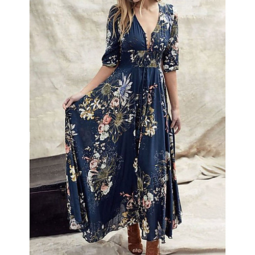 Women's Swing Dress Maxi long Dress Blue Green Half Sleeve Floral Ruffle Print Summer V Neck Hot Casual Boho 2021 S M L XL XXL 3XL 4XL
Women's Swing Dress Maxi long Dress Blue Green Half Sleeve Floral Ruffle Print Summer V Neck Hot Casual Boho 2021 S M L XL XXL 3XL 4XL