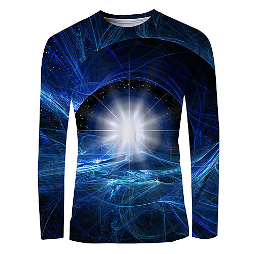 Men's T shirt 3D Print Graphic Long Sleeve Daily Tops Basic Blue 
Men's T shirt 3D Print Graphic Long Sleeve Daily Tops Basic Blue