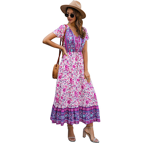 Women's Swing Dress Maxi long Dress Blue Purple Red Yellow Green Short Sleeve Print Print Summer V Neck Hot Casual Cotton 2021 S M L XL XXL
Women's Swing Dress Maxi long Dress Blue Purple Red Yellow Green Short Sleeve Print Print Summer V Neck Hot Casual Cotton 2021 S M L XL XXL