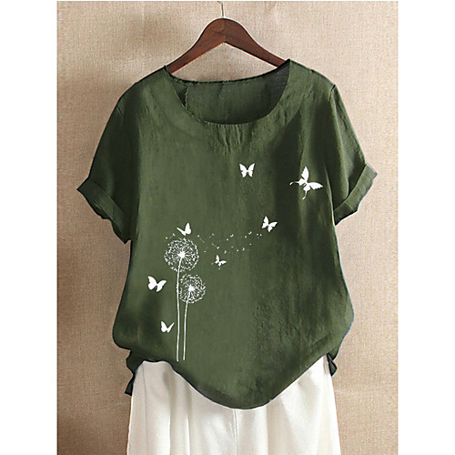 Women's Blouse Shirt Floral Butterfly Flower Print Round Neck Tops Basic Basic Top White Red Army Green
Women's Blouse Shirt Floral Butterfly Flower Print Round Neck Tops Basic Basic Top White Red Army Green