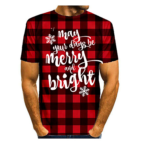 Men's T shirt 3D Print Graphic 3D Letter Short Sleeve Christmas Tops Basic Black / Red
Men's T shirt 3D Print Graphic 3D Letter Short Sleeve Christmas Tops Basic Black / Red