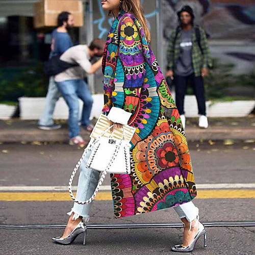 Women's Geometric Streetwear Fall & Winter Coat Long Daily Long Sleeve Coat Tops Rainbow
Women's Geometric Streetwear Fall & Winter Coat Long Daily Long Sleeve Coat Tops Rainbow
