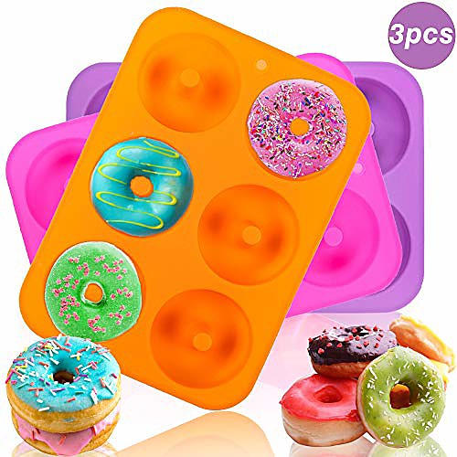 3pcs donut pan mold, silicone cake bagel baking doughnuts mold,tray measures 10x7 inches
3pcs donut pan mold, silicone cake bagel baking doughnuts mold,tray measures 10x7 inches