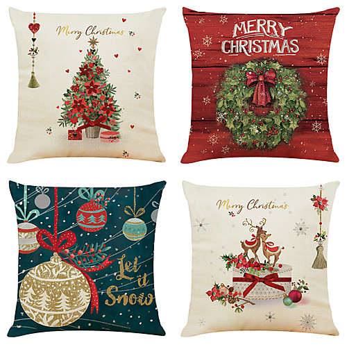 1 Set of 4 pcs Christmas Series Decorative Linen Throw Pillow Cover 18 x 18 inches 45 x 45 cm
1 Set of 4 pcs Christmas Series Decorative Linen Throw Pillow Cover 18 x 18 inches 45 x 45 cm