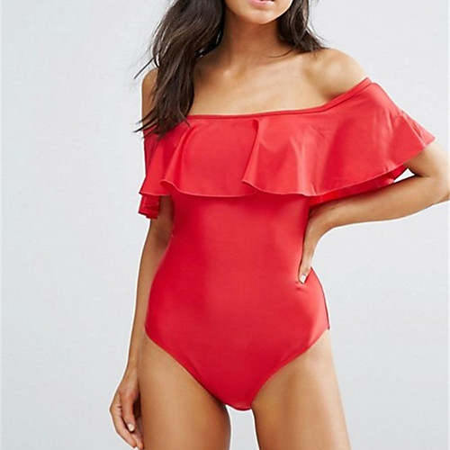 Women's One Piece Swimsuit Ruffle Padded Normal Off Shoulder Swimwear Bathing Suits Black Red / Padded Bras
Women's One Piece Swimsuit Ruffle Padded Normal Off Shoulder Swimwear Bathing Suits Black Red / Padded Bras