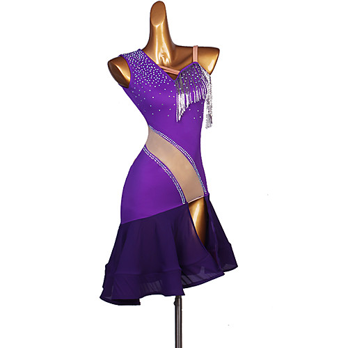 Latin Dance Dress Tassel Split Joint Crystals / Rhinestones Women's Performance Sleeveless Spandex
Latin Dance Dress Tassel Split Joint Crystals / Rhinestones Women's Performance Sleeveless Spandex
