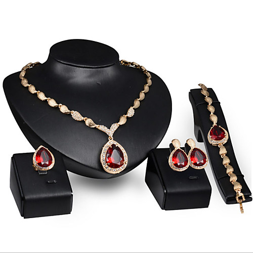 Women's Red Synthetic Diamond Bridal Jewelry Sets Simple Basic Elegant Earrings Jewelry Gold For Wedding Engagement 1 set
Women's Red Synthetic Diamond Bridal Jewelry Sets Simple Basic Elegant Earrings Jewelry Gold For Wedding Engagement 1 set