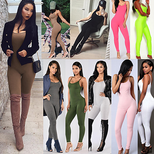Women's Workout Jumpsuit Solid Color Black Light Green Yoga Fitness Gym Workout Bodysuit Sleeveless Sport Activewear Butt Lift Breathable Quick Dry Moisture Wicking High Elasticity Slim
Women's Workout Jumpsuit Solid Color Black Light Green Yoga Fitness Gym Workout Bodysuit Sleeveless Sport Activewear Butt Lift Breathable Quick Dry Moisture Wicking High Elasticity Slim