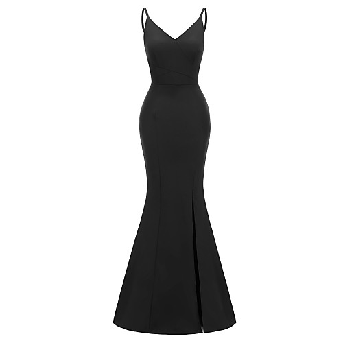 Mermaid / Trumpet Elegant Sexy Party Wear Formal Evening Dress Spaghetti Strap Sleeveless Floor Length Satin with Split 2021
Mermaid / Trumpet Elegant Sexy Party Wear Formal Evening Dress Spaghetti Strap Sleeveless Floor Length Satin with Split 2021