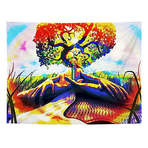 

Wall Tapestry Art Decor Blanket Curtain Picnic Tablecloth Hanging Home Bedroom Living Room Dorm Decoration Polyester Colorful Sunlight Tree Beauty Views