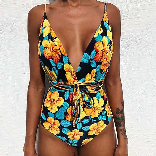 Women's One Piece Swimsuit High Waist Drawstring Print Geometric Light Blue White Purple Red Yellow Swimwear Padded Bathing Suits Vintage
Women's One Piece Swimsuit High Waist Drawstring Print Geometric Light Blue White Purple Red Yellow Swimwear Padded Bathing Suits Vintage